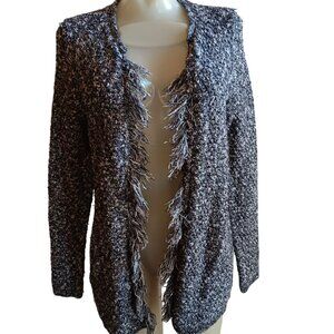 Women's Cardigan Sweater Ann Taylor Small Open Cotton Blend Heather Blue Womens